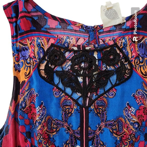 Pilcro by Anthropologie Midi Sundress with applique cut-out - Picture 3 of 5